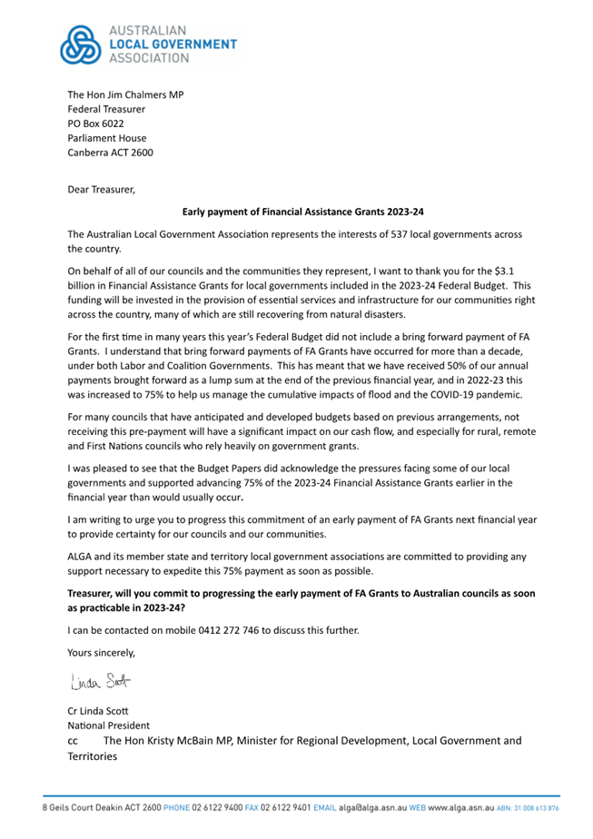 A letter of financial assistance

Description automatically generated